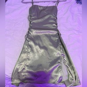 Princess Polly - Green Satin Side Lace Dress